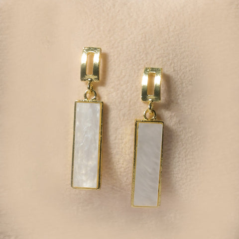 Timeless Allure Gold and Mother of Pearl Earrings