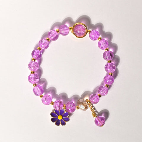 Violet Charm Crystal Symphony Bloom Bracelet