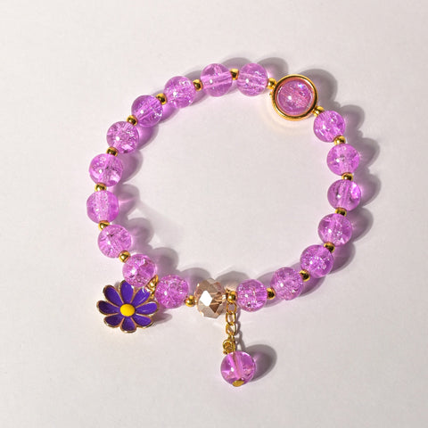 Violet Charm Crystal Symphony Bloom Bracelet