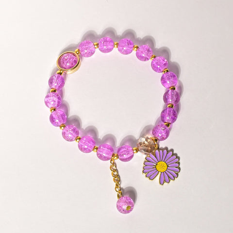 Violet Charm Crystal Symphony Bloom Bracelet