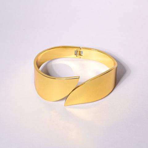 18k gold plated stainless steel gold cuff bracelet