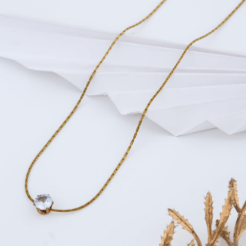 Crystal Enchantment in Gold Neckless
