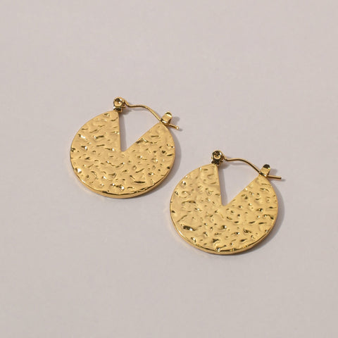 Hammered Luxe Gold Hoops