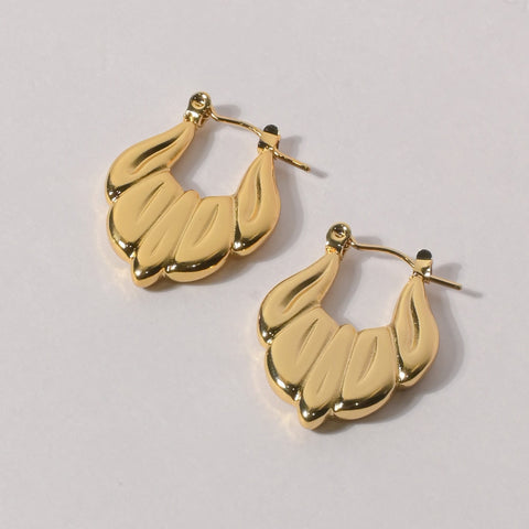 Golden Leaf Elegance Hoops