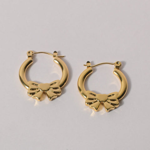 Golden Bow Adornments Hoops