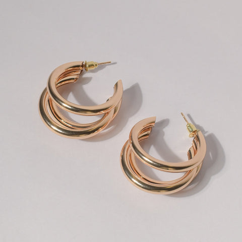 Golden Harmony Dual Elegance Hoops