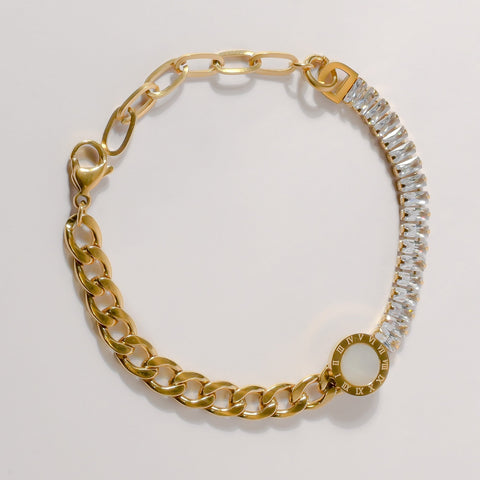 White Gem Cascade Chain Bracelet