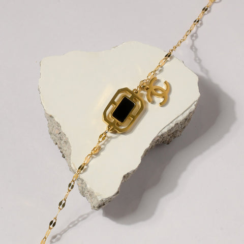 Golden Mystique Luxe Noir Bracelet