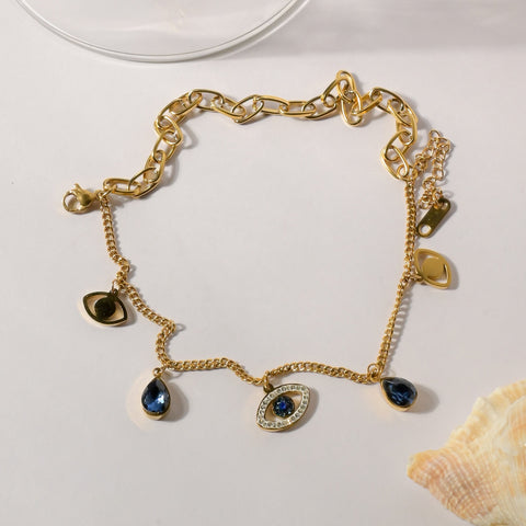 Serene Shoreline Evil Eyes Bracelet