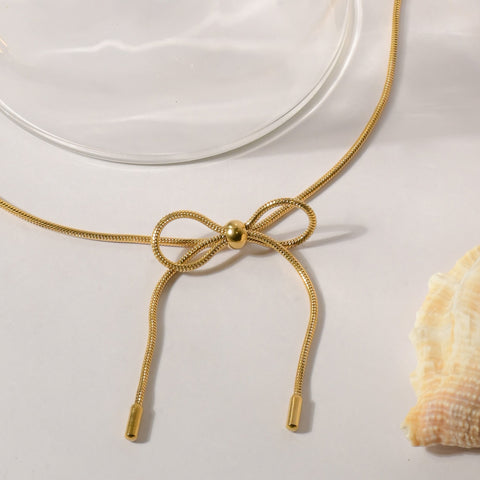 The Luxe Bow and Golden Stone Bracelet