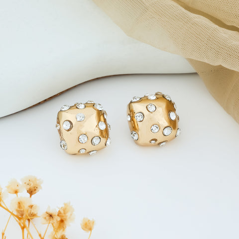 Diamond Gleam Gold Studs