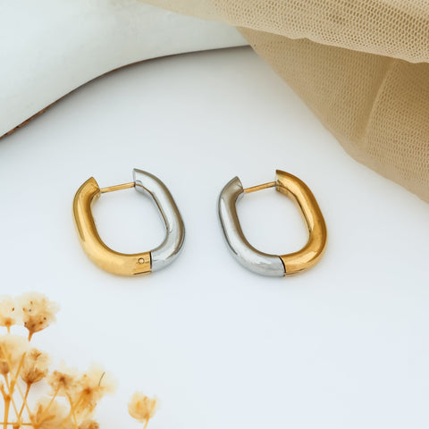 Dual Elegance Hoops Earrings